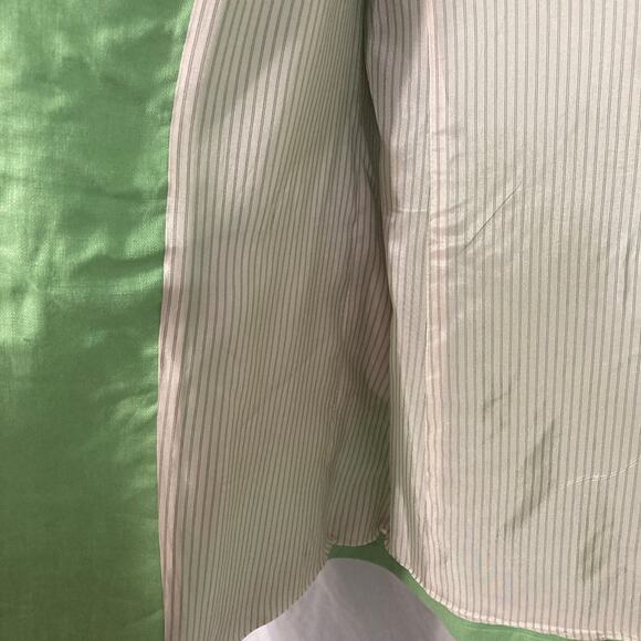 Zara Size Extra Small Green Linen Blend Open Blazer - Picture 5 of 8